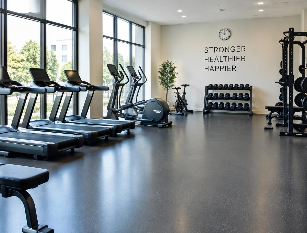 Spotless fitness studio after a Belvedere clean